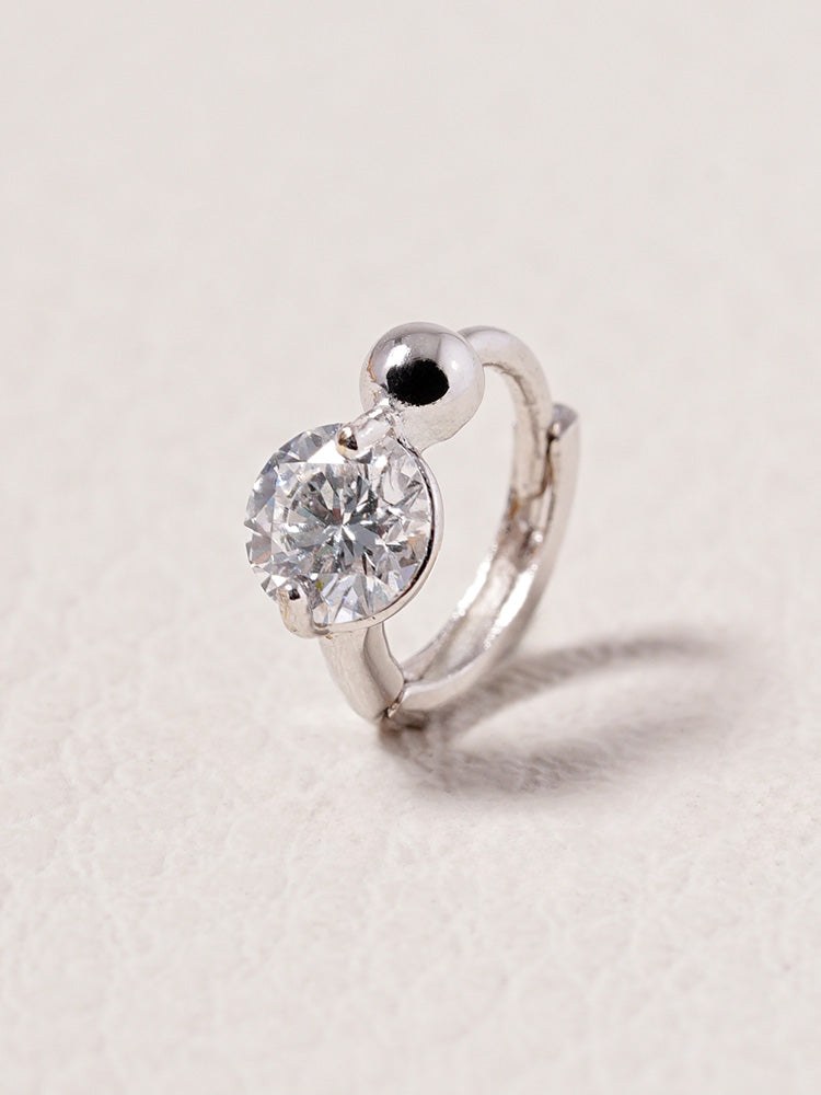 14K 18K Solid Gold Lab Diamond Mini Rediant Cartilage Hoop Earring