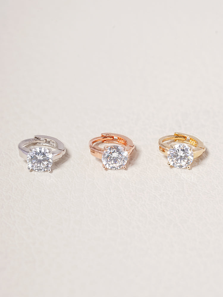 14K 18K Solid Gold Lab Diamond Mini Cartilage Hoop Earring