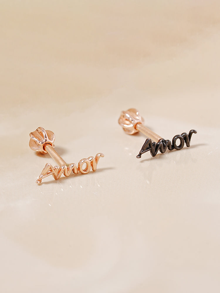 14K Gold Lettering Tattoo Cartilage Earring 18G16G