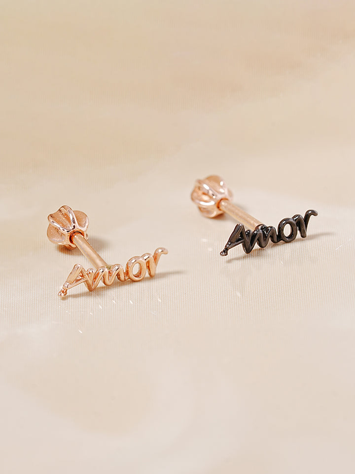 14K Gold Lettering Tattoo Cartilage Earring 18G16G