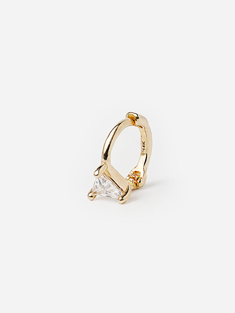 14K Solid Gold Mini Point Cubic Cartilage Hoop Earring