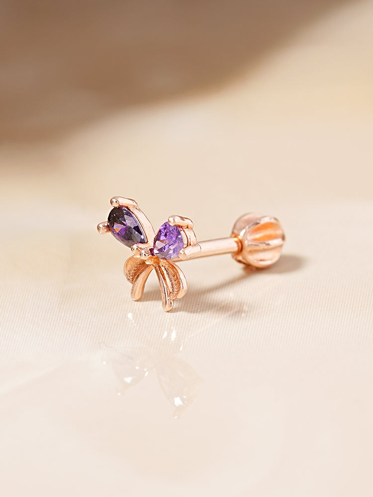 14K Gold Moonlight Ribbon Cartilage Earring 18G16G