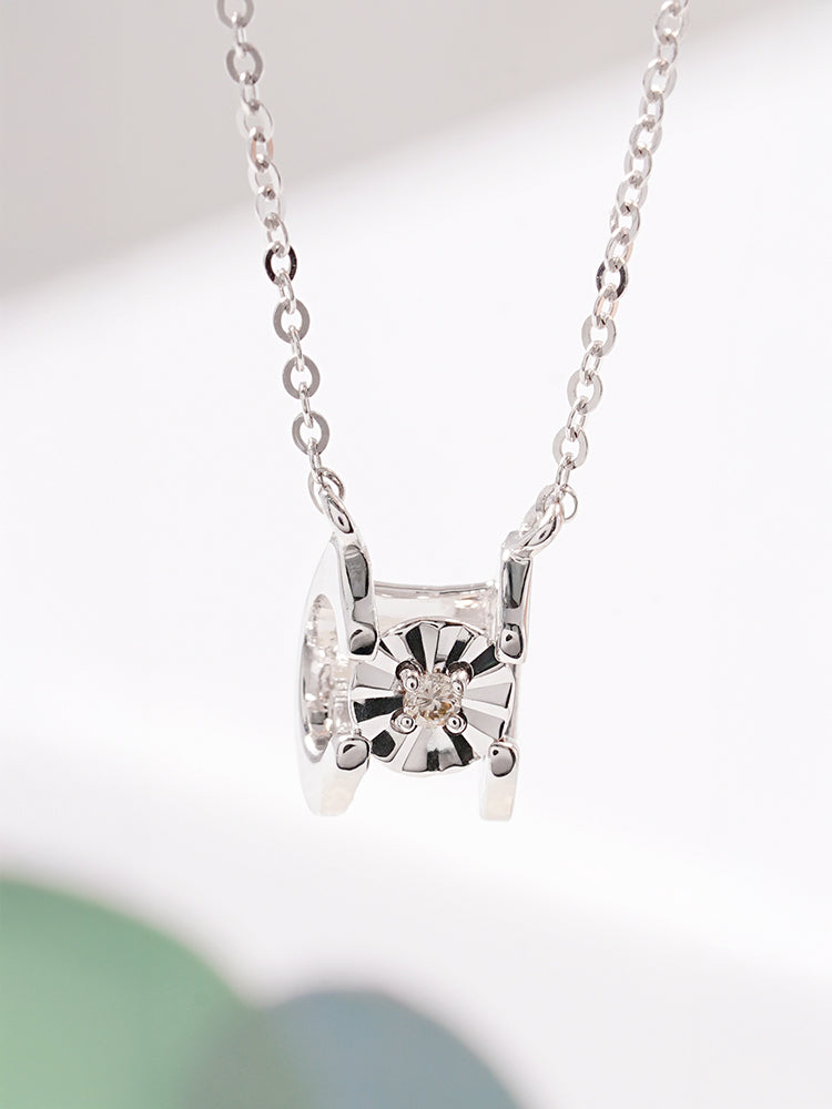 14K 18K Solid Gold Platinum Frame Diamond Necklace