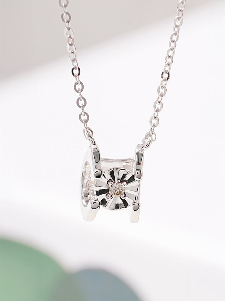 14K 18K Solid Gold Platinum Frame Diamond Necklace