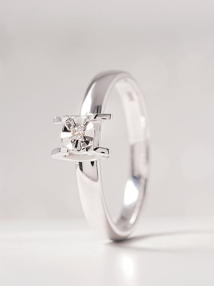 14K 18K Solid Gold Platinum Frame Diamond Ring