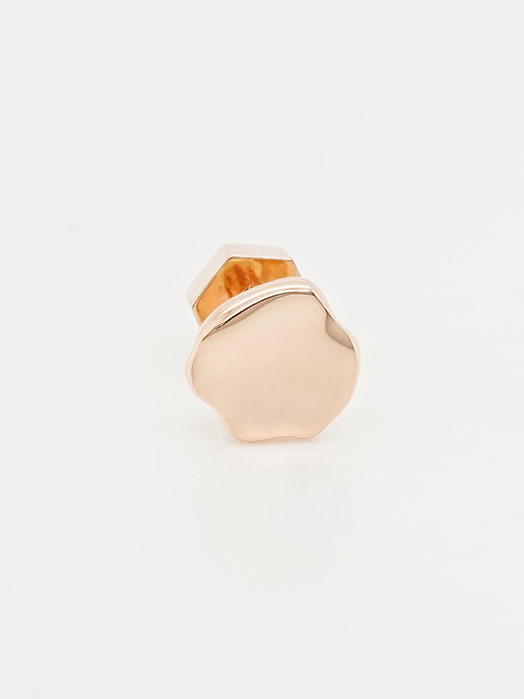 14K Gold Rough Disc Cartilage Earring 18G