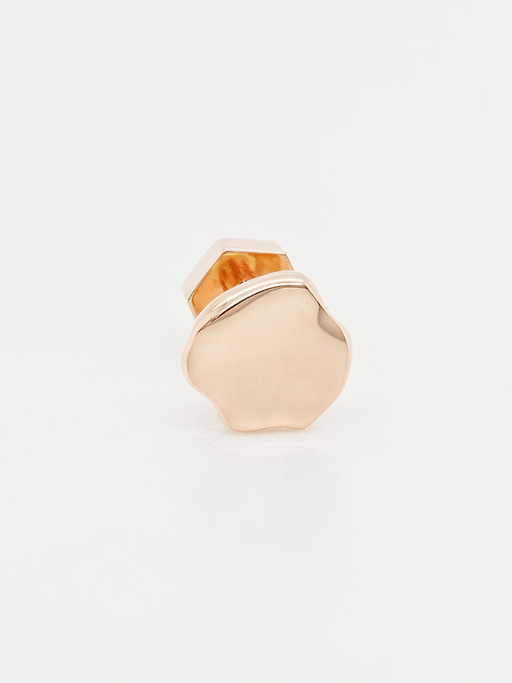 14K Gold Rough Disc Cartilage Earring 18G