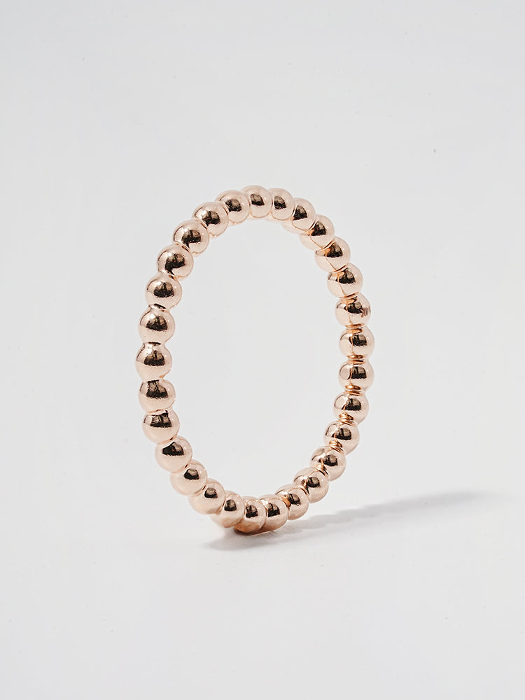 14K Solid Gold Layered Volume Bubble Ball Ring