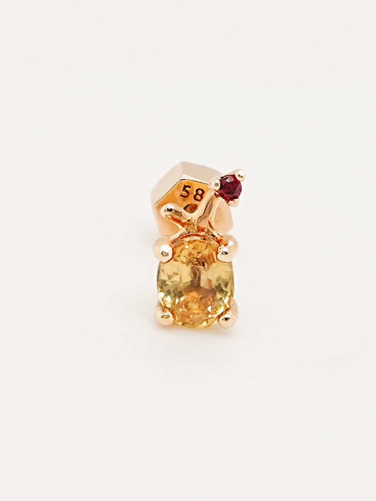 14K Gold Color Sapphire Fruits Cartilage Earring 18G