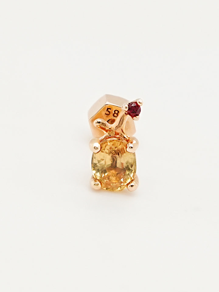 14K Gold Color Sapphire Fruits Cartilage Earring 18G