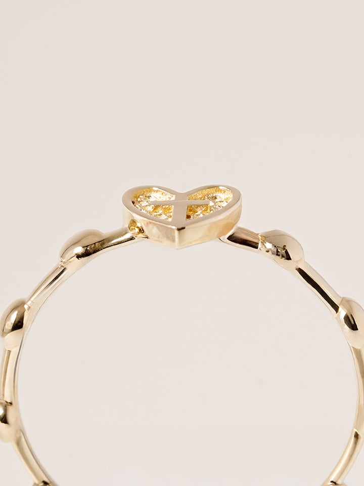 14K 18K Pray Heart Ring