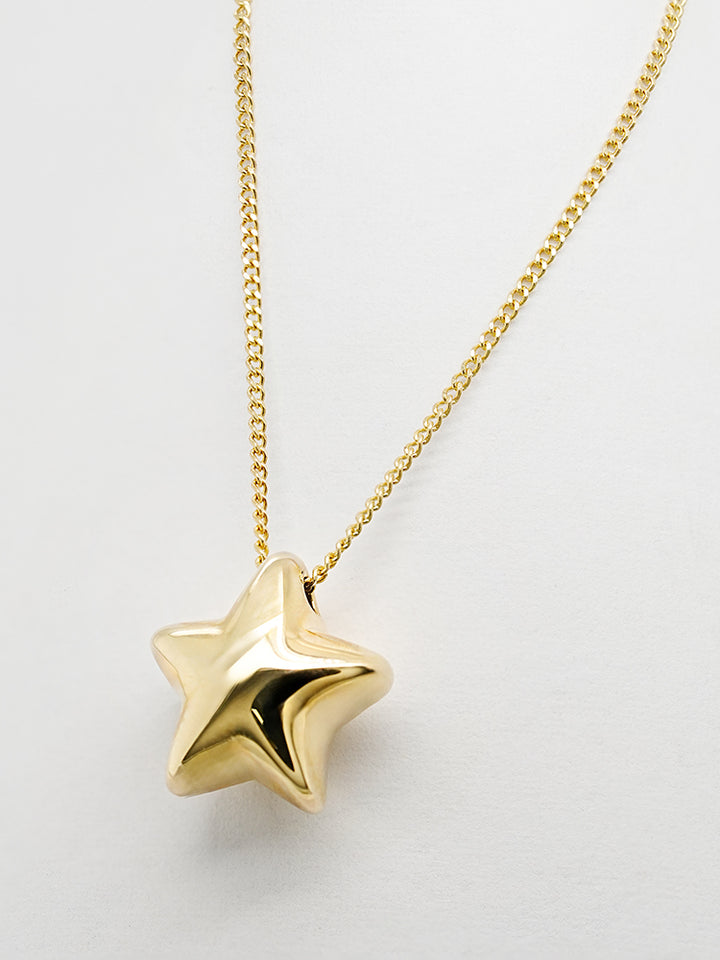 14K Solid Gold Star Golden Layer Necklace