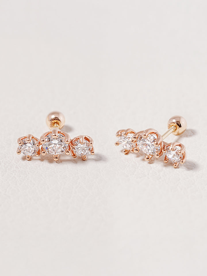 14K Solid Gold Lab Diamond Lumiere Cartilage Earring 20G18G16G