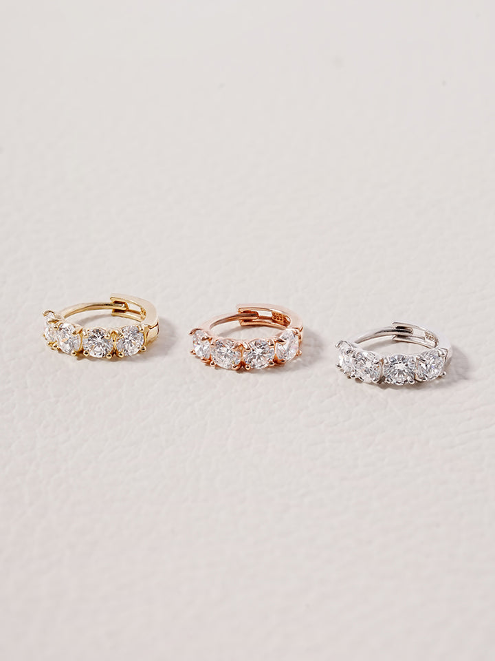 14K 18K Solid Gold Lab Diamond Mini Daily Cartilage Hoop Earring