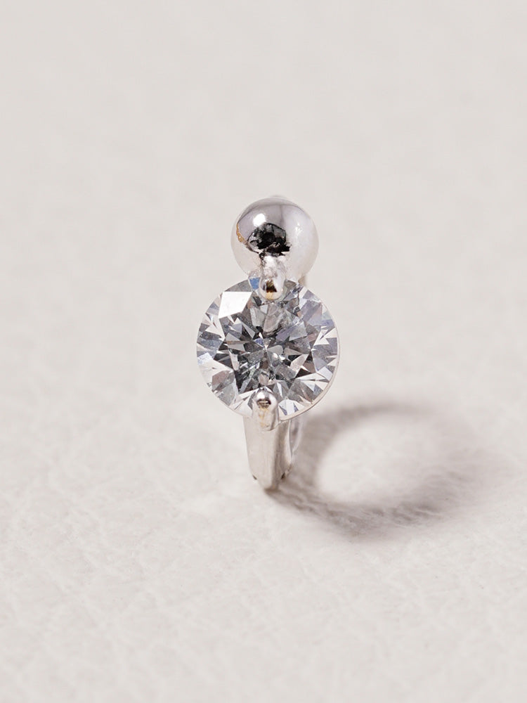 14K 18K Solid Gold Lab Diamond Mini Rediant Cartilage Hoop Earring