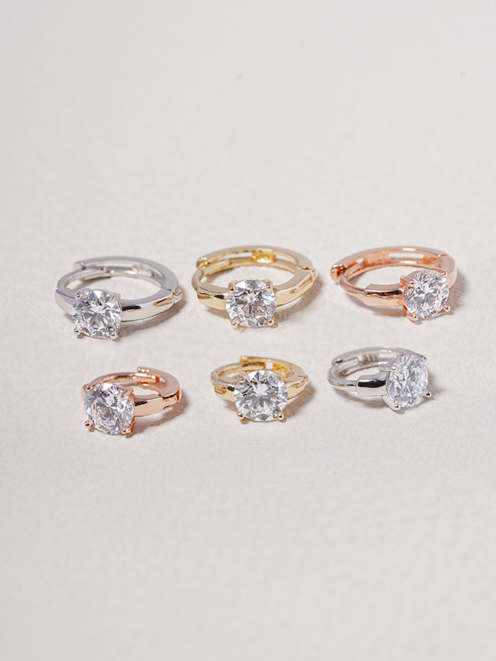 14K 18K Solid Gold Lab Diamond Mini Cartilage Hoop Earring