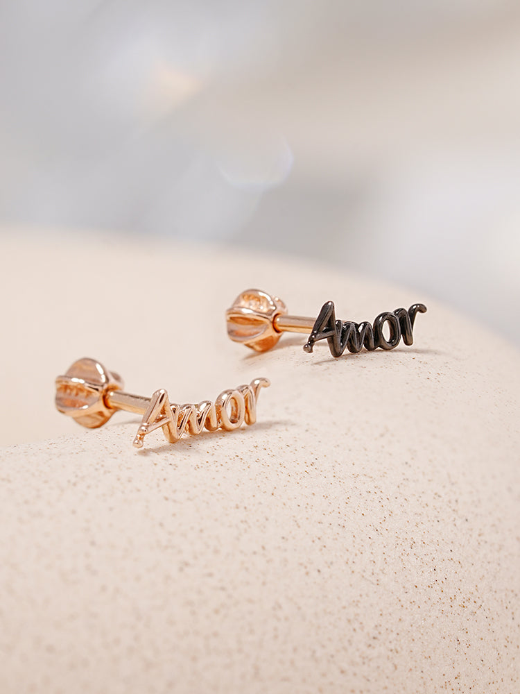14K Gold Lettering Tattoo Cartilage Earring 18G16G