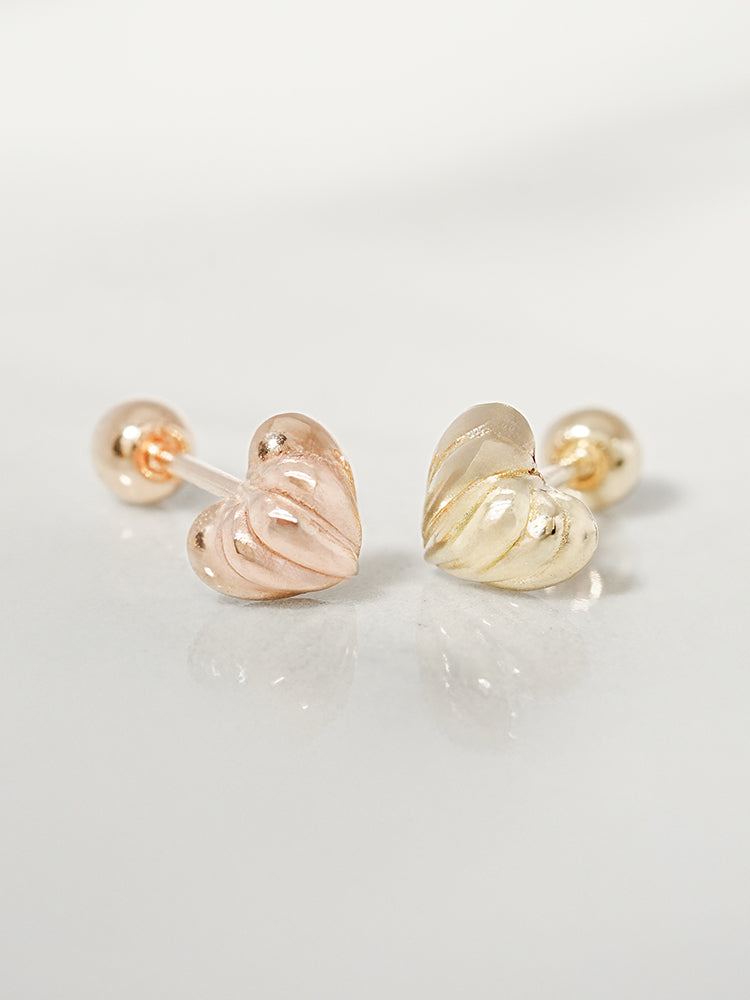 14K Solid Gold Lovely Volume Cartilage Earring 20G