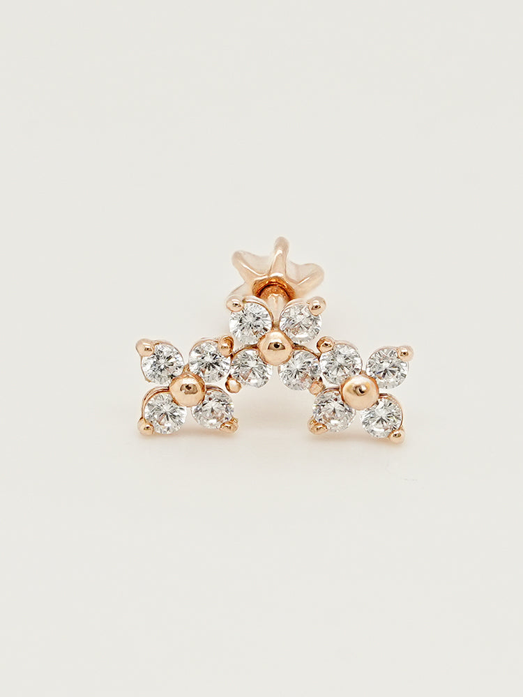 14K Gold Moment in Bloom Cartilage Earring 18G16G