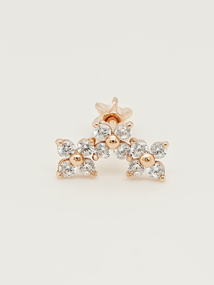 14K Gold Moment in Bloom Cartilage Earring 18G16G