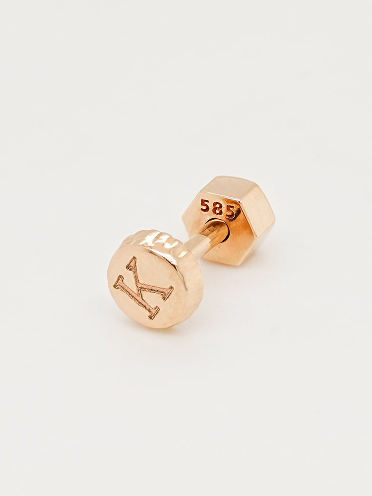 14K Gold My Letter Initial Cartilage Earring 18G