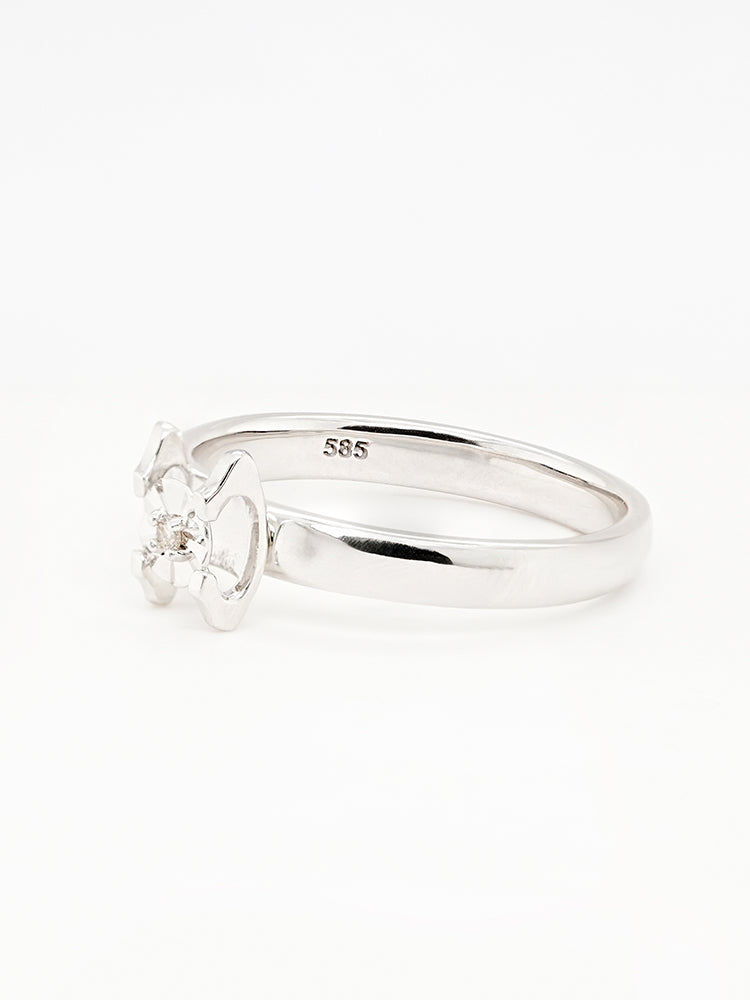 14K 18K Solid Gold Platinum Frame Diamond Ring