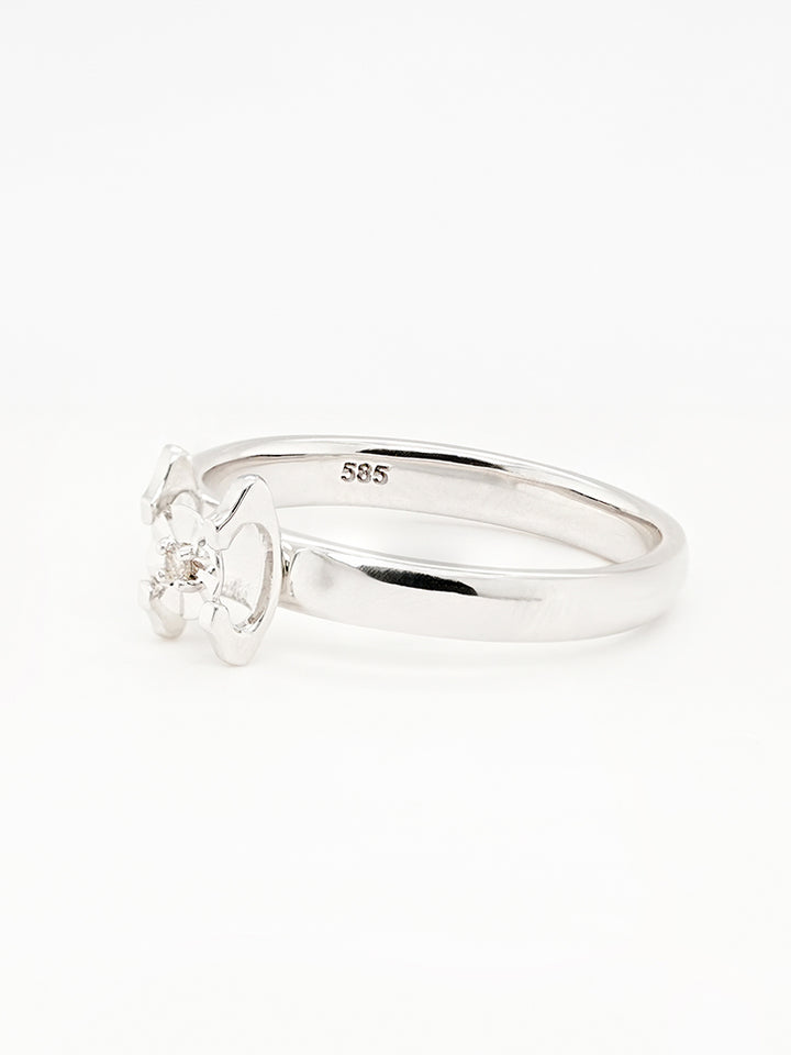 14K 18K Solid Gold Platinum Frame Diamond Ring