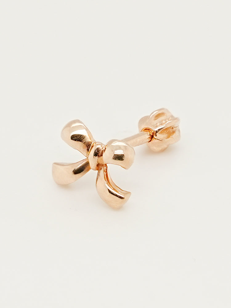 14K Solid Gold Ribbon Shape Cartilage Earring 18G16G