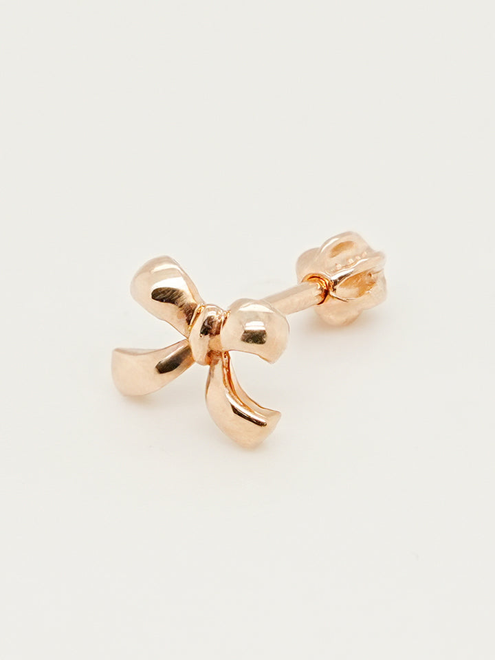 14K Solid Gold Ribbon Shape Cartilage Earring 18G16G