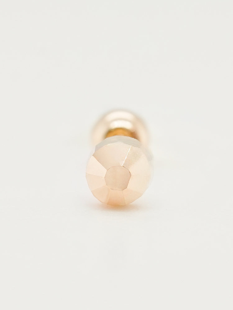 14K Solid Gold Shining Circular Cut Cartilage Earring 20G