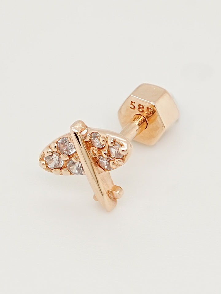 14K Gold Sky Glow Flying Cartilage Earring 18G