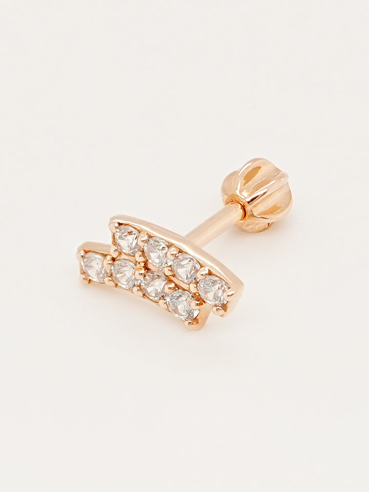 14K Gold Wave Line Cartilage Earring 18G16G