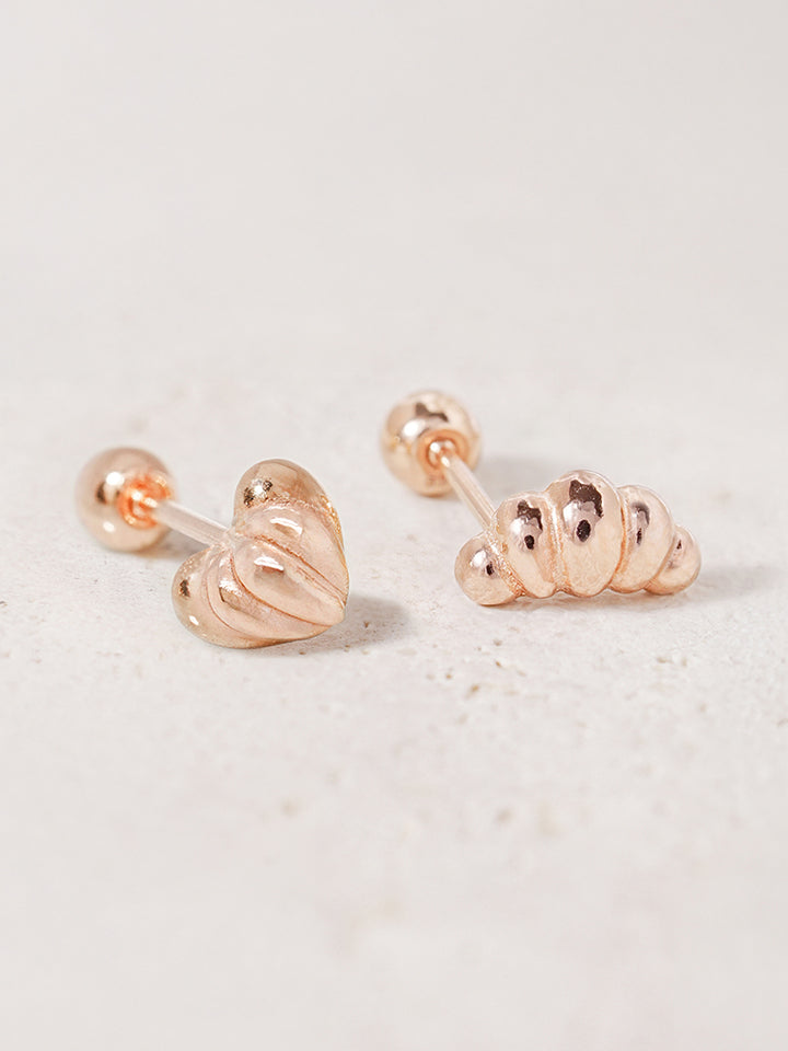 14K Solid Gold Lovely Volume Cartilage Earring 20G