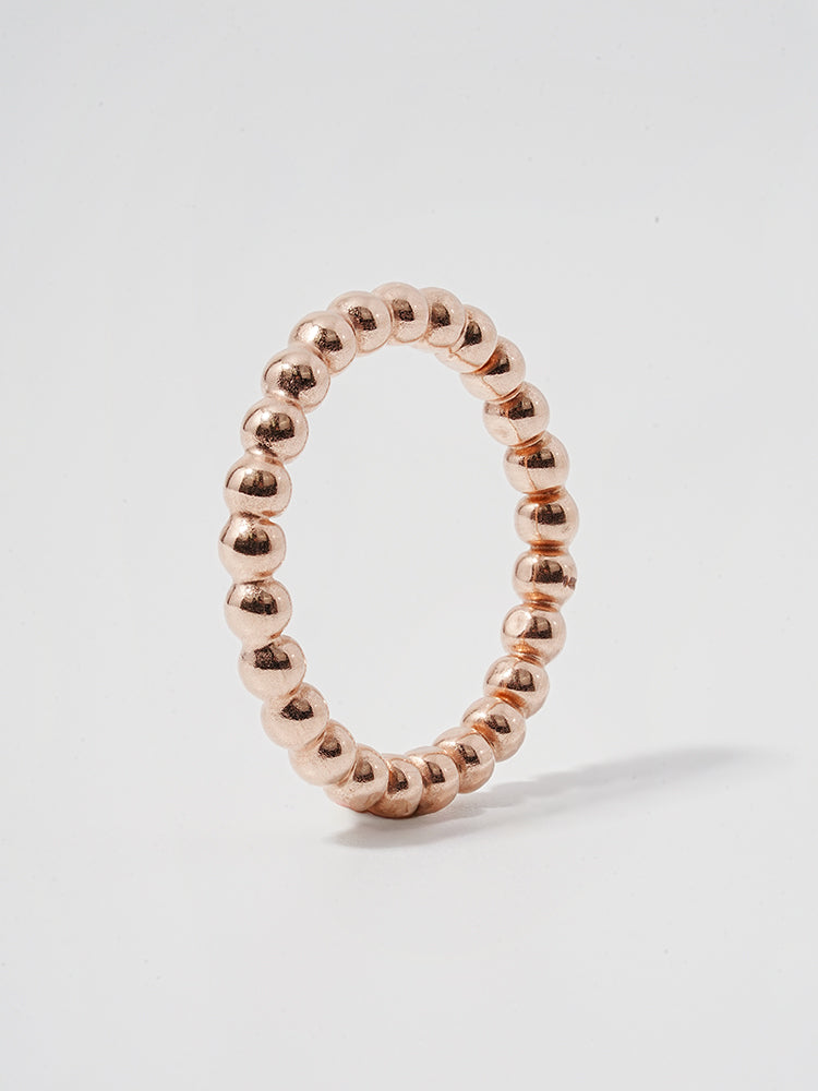 14K Solid Gold Layered Volume Bubble Ball Ring