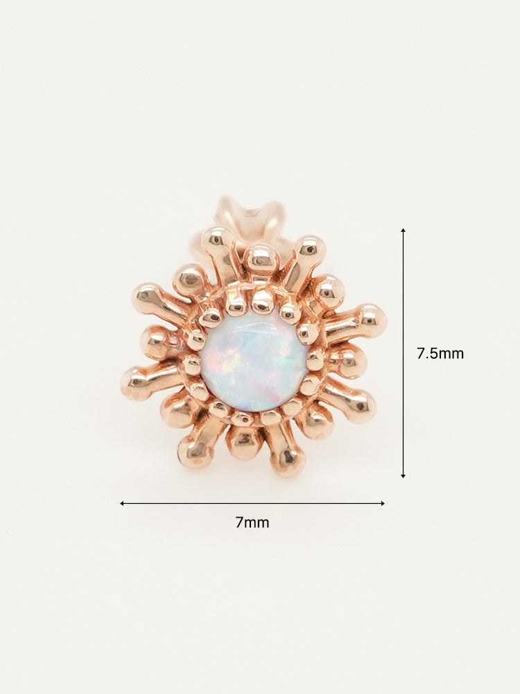 14K Gold Golden Sunrise Opal Cartilage Earring 18G16G