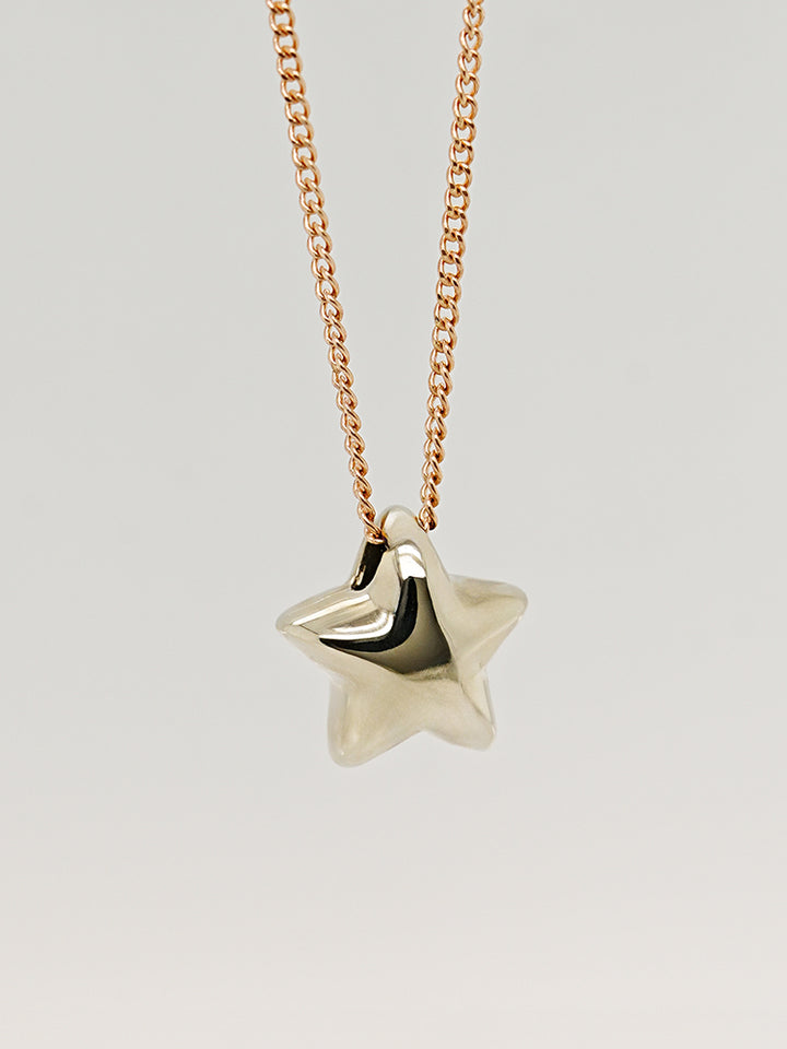 14K Solid Gold Star Golden Layer Necklace