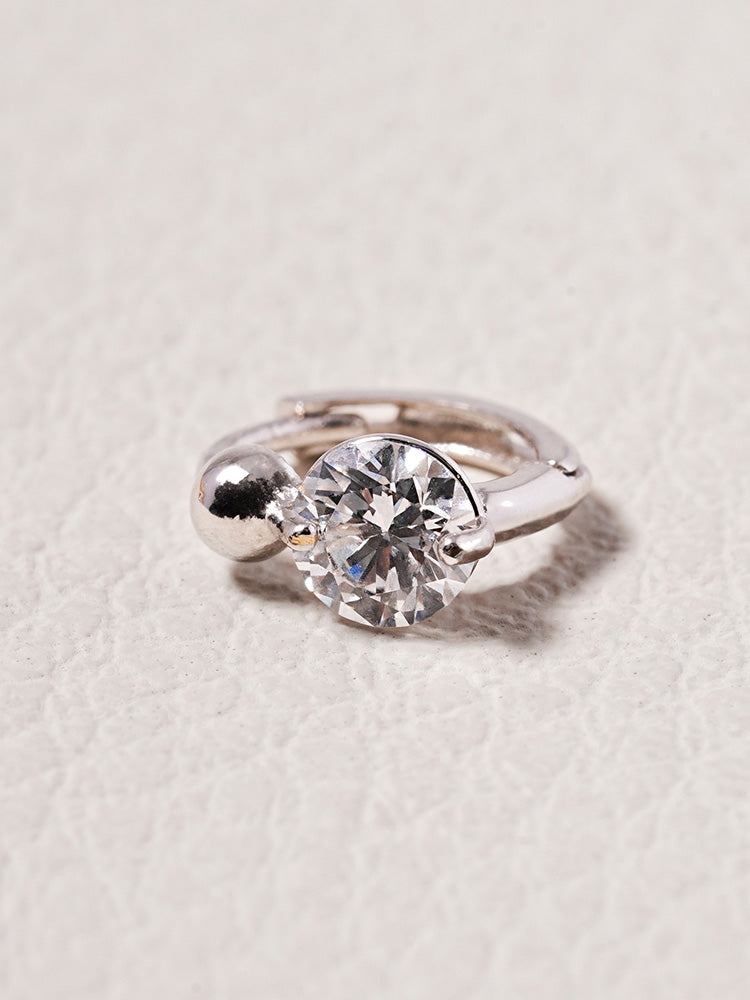 14K 18K Solid Gold Lab Diamond Mini Rediant Cartilage Hoop Earring