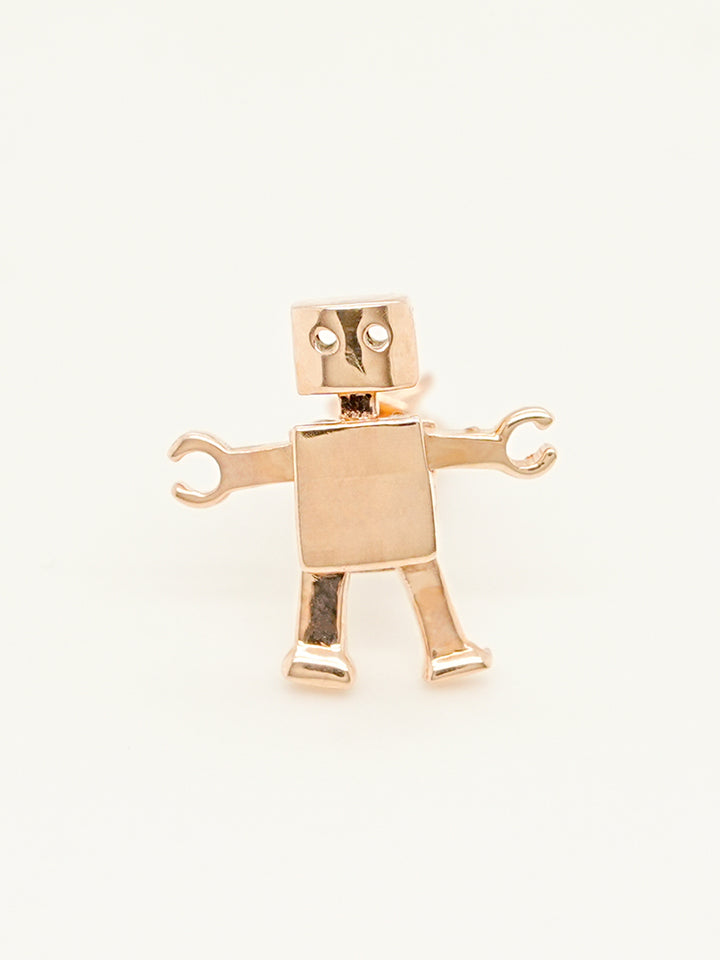 14K Gold Little Joint Robot Cartilage Earring 18G16G