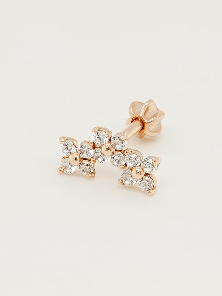 14K Gold Moment in Bloom Cartilage Earring 18G16G