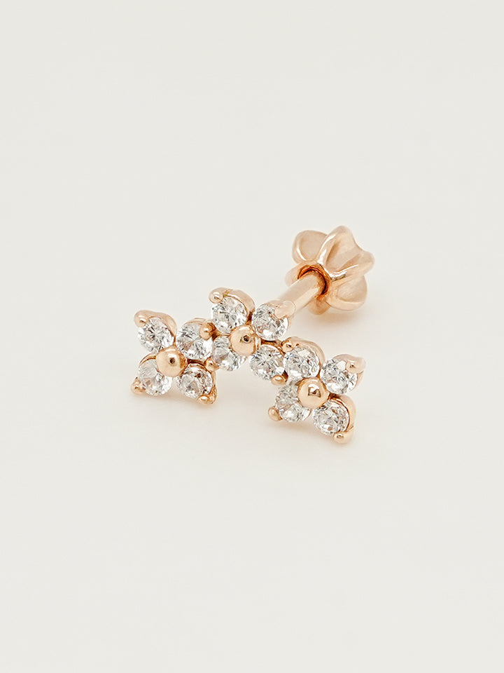 14K Gold Moment in Bloom Cartilage Earring 18G16G