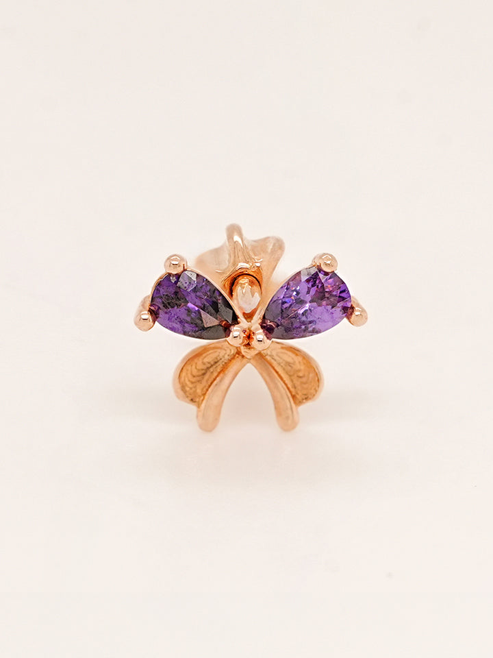 14K Gold Moonlight Ribbon Cartilage Earring 18G16G