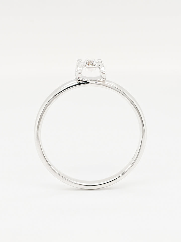 14K 18K Solid Gold Platinum Frame Diamond Ring