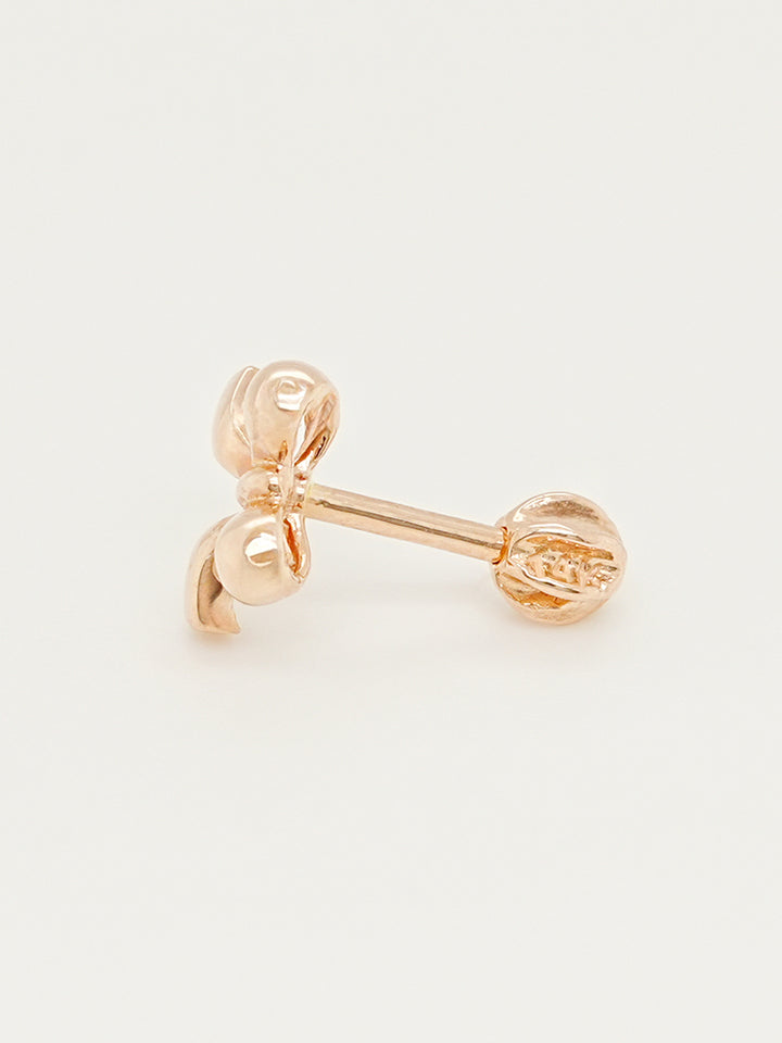 14K Solid Gold Ribbon Shape Cartilage Earring 18G16G