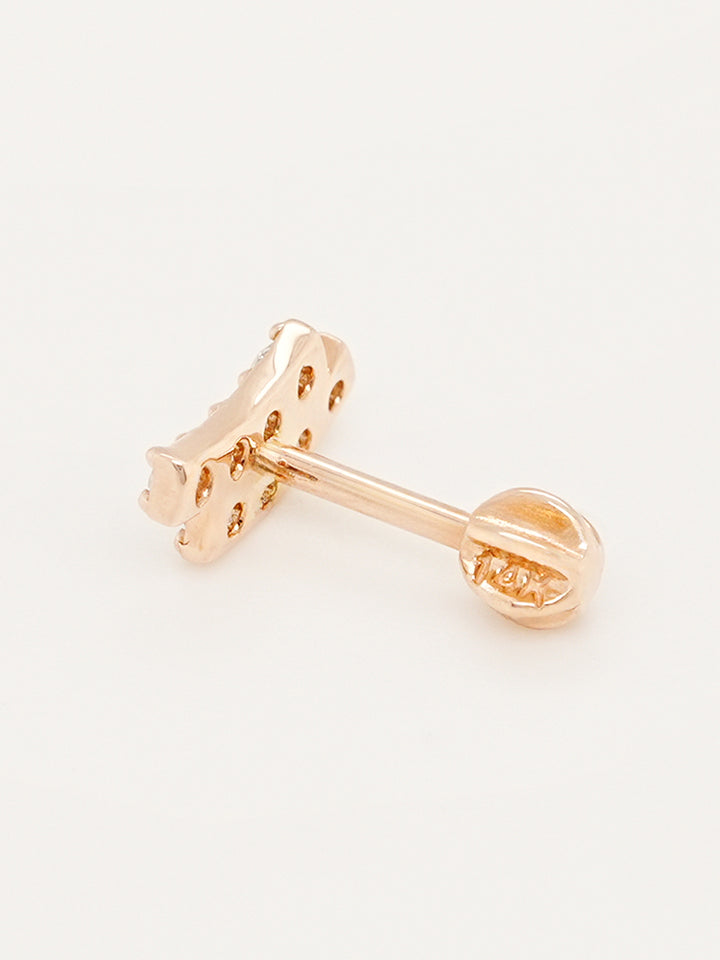 14K Gold Wave Line Cartilage Earring 18G16G