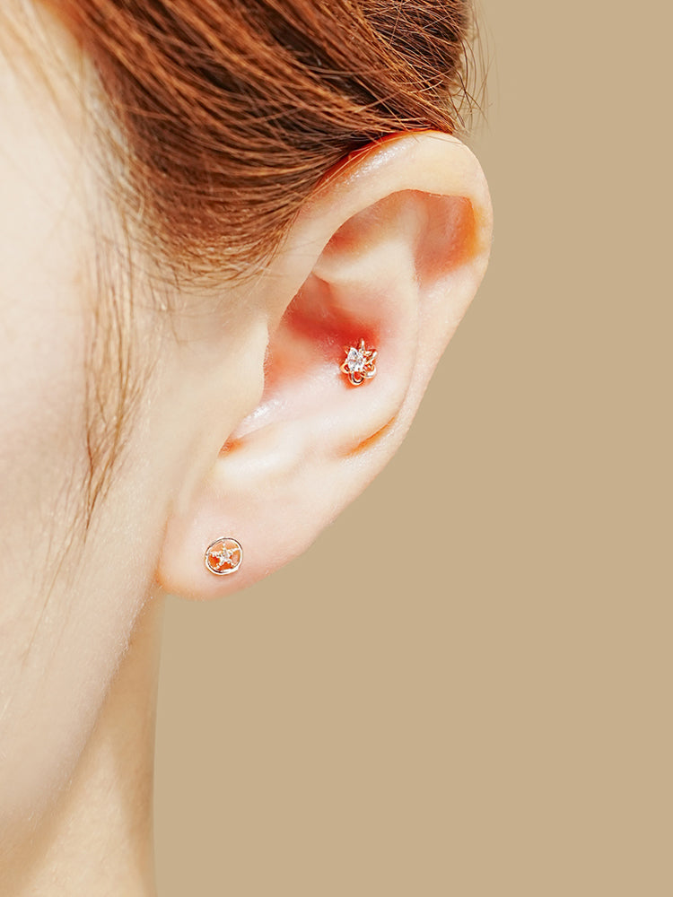 14K Solid Gold Wish Cartilage Earrings Collection 20G