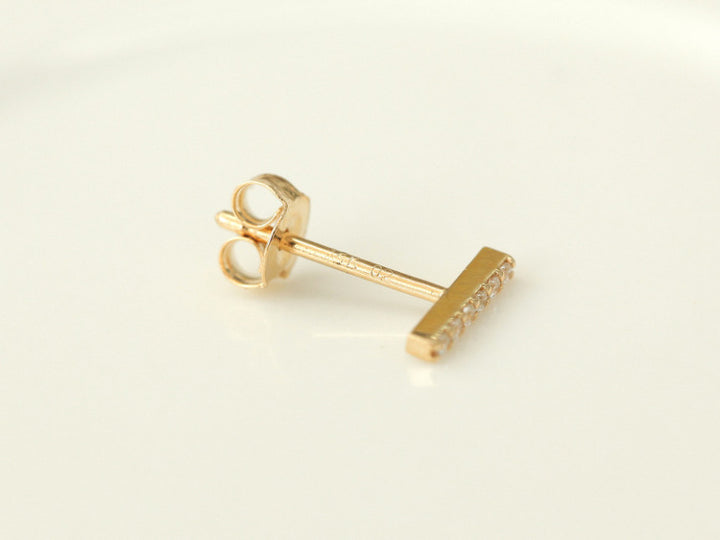 14K Gold Cubic Stick Cartilage Earring S,M 20G