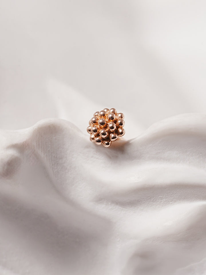 14K Solid Gold Cluster Cartilage Earring 18G16G