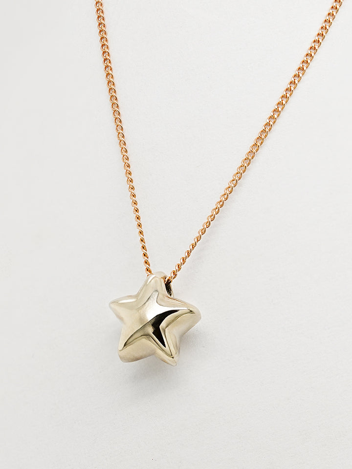 14K Solid Gold Star Golden Layer Necklace