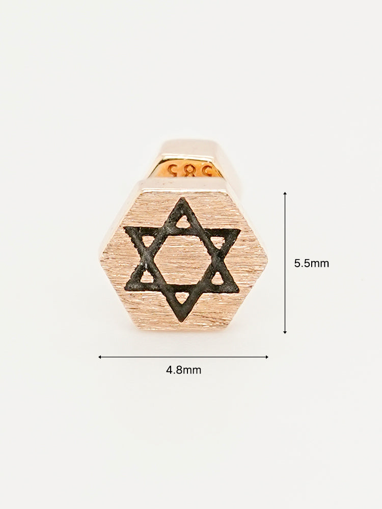 14K Gold Hexa Stella Symbol Cartilage Earring 18G