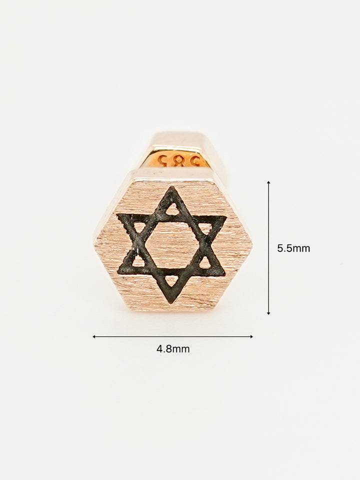 14K Gold Hexa Stella Symbol Cartilage Earring 18G